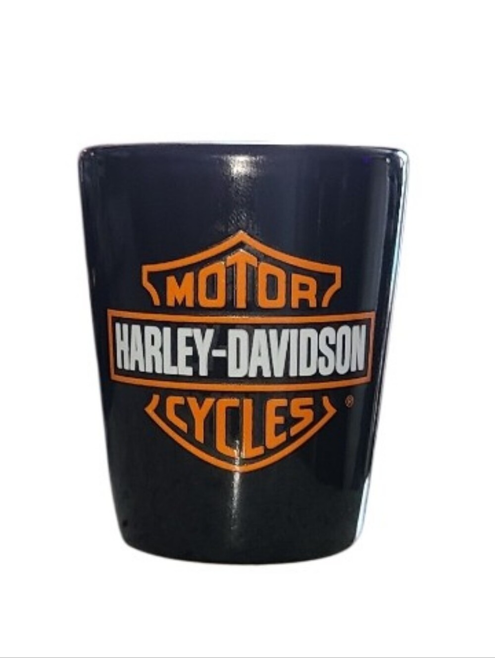 Harley Davidson Black Ceramic Shot Glass NWOT